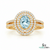 Oval Cut Aquamarine Diamond Ring with Split Shank - Promise Ring