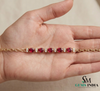 Oval Ruby Bracelet with Diamond Accents - Luxury July Birthstone Bracelet