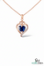 Heart-Cut Blue SapphireDiamond Heart Pendant - Gold Heart Pendant