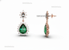 Exquisite Pear Cut Natural Emerald Dangle Earrings with Diamond Halo for Special Occasions