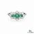 Three Stone Emerald and Diamond Cluster Ring – Fine Gold Jewelry