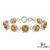 Natural Cushion Cut Citrine Halo Bracelet - Fine Gemstone Tennis Bracelet for Women