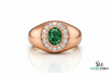 Raw Emerald Men's Ring In 18k Gold Engagement Ring Men's Statement Ring
