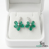 Natural Emerald Pear Cut Floral Earrings – Diamond Center Gold Studs