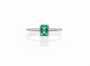 14k Solid Gold Emerald Ring: Octagon Solitaire Design - May Birthstone Ring