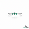Round Three Emerald Gold Ring – May Birthstone Jewelry