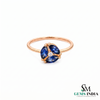 Vintage-Inspired Marquise Blue Sapphire & Diamond Cluster Ring- Minimalist Jewelry Gift