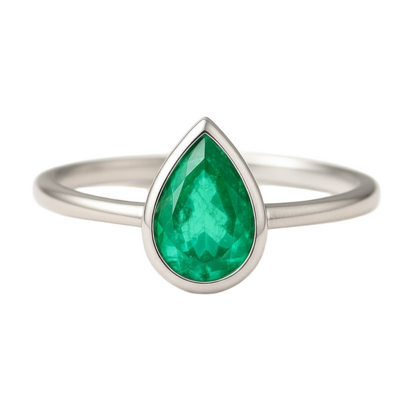 1.33 Carats Natural Emerald And Diamond Ring For Woman's in 14k Solid Gold