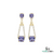 Cushion Cut Tanzanite & Diamond Drop Earring - Luxury Gold Jewelry
