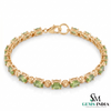 August Birthstone Oval Peridot & Diamond Bracelet – Anniversary Gift for Her