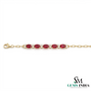 Oval Ruby Bracelet with Diamond Accents - Luxury July Birthstone Bracelet