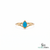 Teardrop Turquoise Ring With Leaf Accent Details – Blue Turquoise Statement Ring