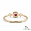 Round Ruby & Diamond Ring - Delicate Ruby Birthstone Ring for Women