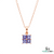 Princess Cut Tanzanite Square Pendant Minimal Square Pendant