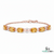 Elegant Oval Citrine Diamond Bracelet -Diamond Link Bracelet