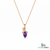 Pear Cut Amethyst Pendant With Diamond Accent & Curved Swirl Design