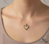 Heart Shape Emerald & Diamond Pendant - Solid Gold Pendant
