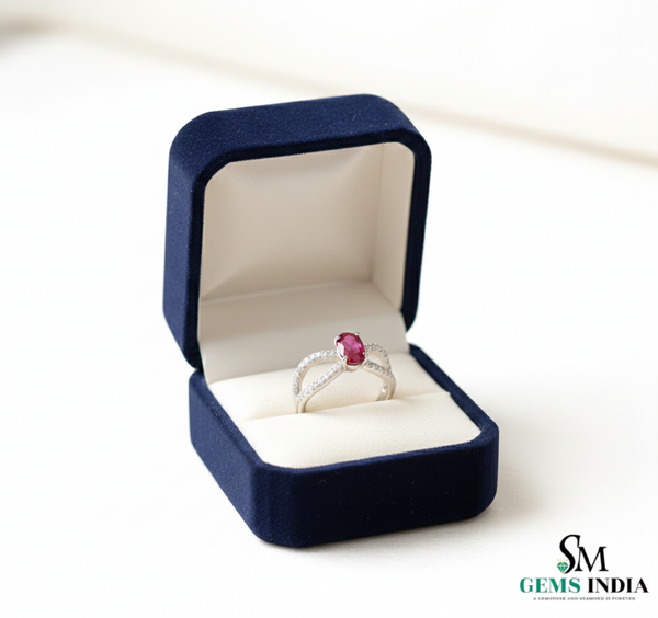 Natürlicher Rubin- und Diamant-Eulenring aus massivem 18-karätigem Gold, eleganter Eulenform-Ring