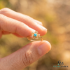 Round Cut Turquoise Flower Ring In 14k Gold – Floral Statement Ring
