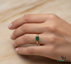 Emerald Cut Green Emerald Solitaire Ring – Minimalist Classic Fine Jewelry Engagement Style