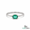 Natural Emerald Solitaire Ring – Oval Cut in 14K Gold
