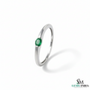 Minimalist Oval Emerald Solitaire Ring - Emerald Engagement Ring