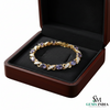 Natural Tanzanite and Diamond Link Bracelet Fine Gold Jewelry