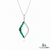 Natural Oval Emerald Wave Pendant in 14k gold fine gemstone jewelry