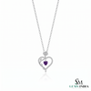 Amethyst Love Heart Pendant With Diamond Accents – Romantic Gift