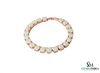 Round Opal Tennis Bracelet in 18k Gold – Classic Elegant Gemstone Jewelry