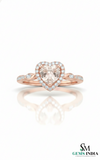 Heart-Shaped Morganite & Diamond Halo Ring – Morganite engagement ring