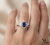Oval Cut Sapphire Diamond Engagement Ring in 14k and 18k Gold -sapphire engagement ring