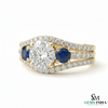 Round Cut Blue Sapphire & Diamond Two Stone Ring - Toi et moi Ring (Copy)