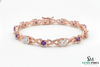 Infinity Link Amethyst Diamond Bracelet for Women - Fine Gold Jewelry