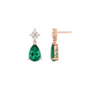 4.20 carat ear Cut Emerald Drop Earrings in Gold Elegant Drop Design