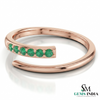 Open Emerald Band Ring – Modern Wrap Style Green Gemstone Dainty Fine Jewelry
