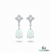 Pear Opal Stud with Round Opal Diamond Drop Earrings – October Birthstone
