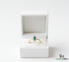 Marquise Cut Green Emerald Halo Ring with Diamond Accents – Vintage Style Fine Jewelry