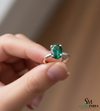 Oval Cut Green Emerald Solitaire Ring – Minimalist Engagement Ring