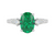 1.20 carat Oval Cut Natural Emerald and Diamond Trio Ring for Women Engagement Ring