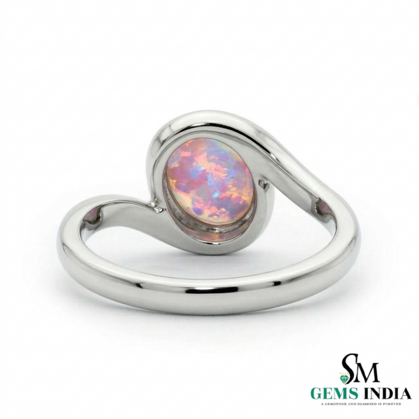 Oval Opal Bypass Ring – Modern Opal Engagement Ring