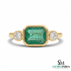 Minimalist Emerald Cut Emerald Gold Ring – Modern Bezel Setting (Copy)