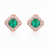 1.90 carat Octagon cut natural emerald earrings for woman's 14k solid gold earrings gift for woman's