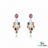 Oval shape Multicolor Gemstone Chandelier Earrings – Luxury Statement Drop Design