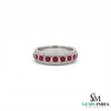 Round Cut Ruby and Diamond Eternity Band Ring - July Birthstone
