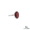Oval Cut Red Ruby Solitaire Ring in 14K Gold Timeless Statement Jewelry