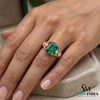 2.80 carat Octagon Natural Emerald And Diamond Engagement Ring in 18k gold Gift For Her