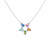 Multicolor Pear Gemstone Pendant Multicolor Flower Charm Gemstone Jewelry