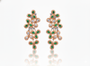 2.50 Teardrop Natural Emerald Diamond Flower Dangle Earrings Elegant Statement Design