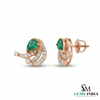 Pear Shape Emerald Earrings with Diamond Swirl – Fine Gold Jewelry